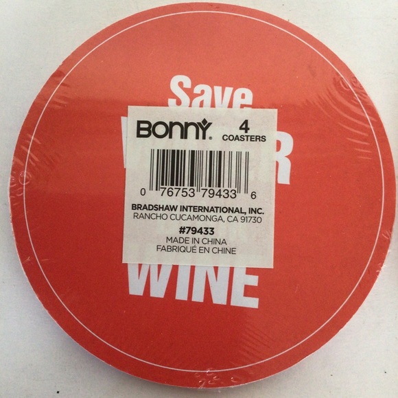 DRINK COASTERS DISPOSABLE PARTY WARE SET OF FOUR NWT - Picture 2 of 2